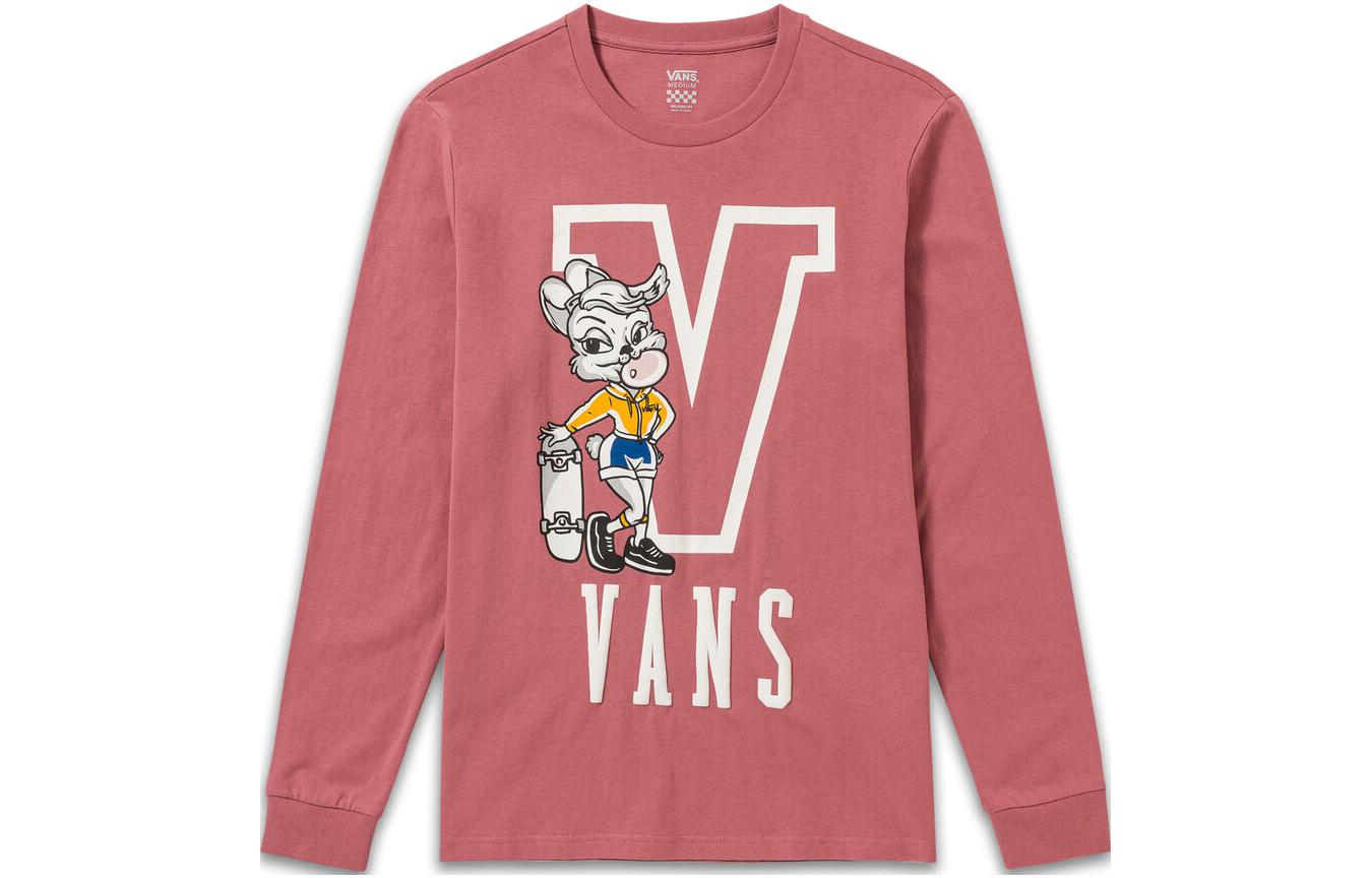 Vans Gym Class T Shirts Women s Beauty Red Crew Neck Moderate Straight Fit VN0008YWBQU XS