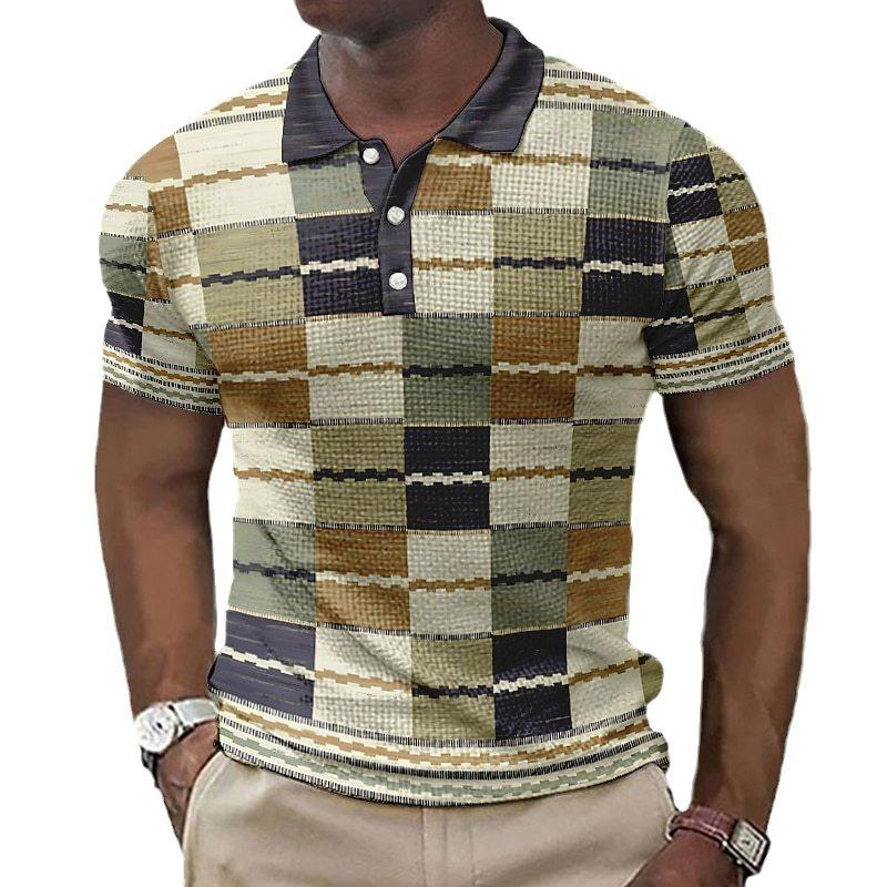 Men Polo Shirt Short Sleeve 3d Print Tops Fashion Polyester Breathable Comfortable Polos Shirts