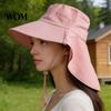 Wide Brim Sun Hat for Women with Neck Flap, Packable Lightweight Summer Hiking Beach Hat, UV Protection Travel Commuting Foldable Flap