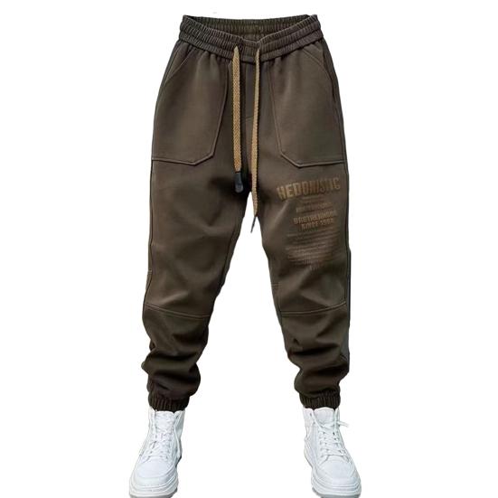 

Осенние свободные спортивные мужские гангстерские красивые жареные уличные модели весенне-осенних повседневных брюк размера плюс XXL кофейный