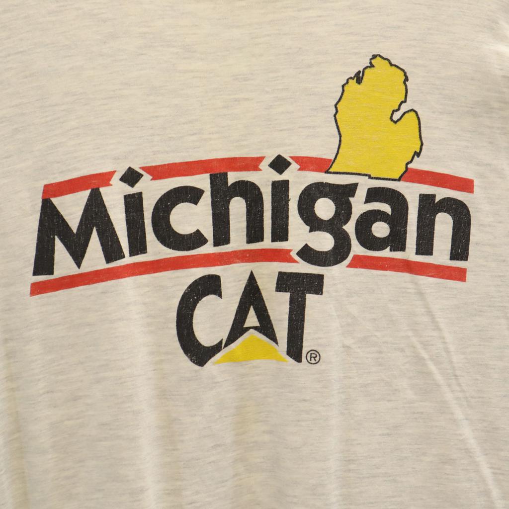 Hanes 90s Old Caterpillar made in the USA Michigan CAT Short sleeve T-shirt Men's Used