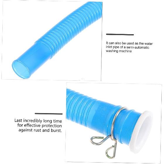 Blauer 16-mm-PE-Waschmaschinen-Ablaufschlauch, passend für die meisten Standard-Klimaanlagen und halbautomatischen Waschmaschinen, 159,7 cm, 1 Stück