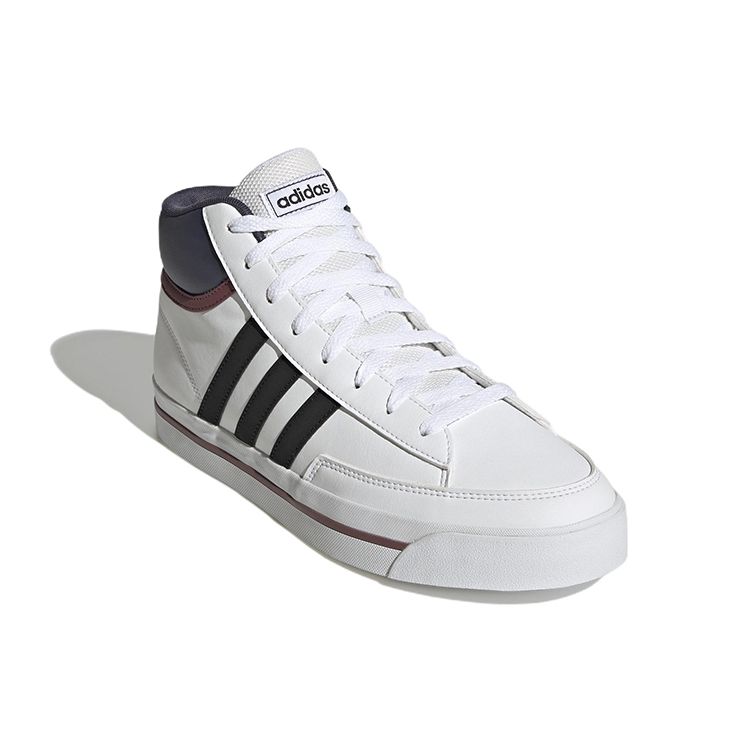 Adidas Neo Retrovulc Mid Skateboarding Comfortable Durable High-Top Skate Shoes Men Skate Shoes White Black GW6682
