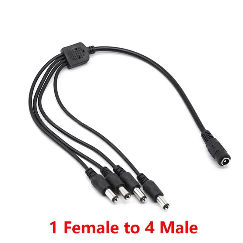 5.5*2.1mm 1 Female to 2 3 4 5 6 8 Male DC Power Adapter Connector Wire DC Power Splitter Cable for CCTV Camera LED Strip Lights