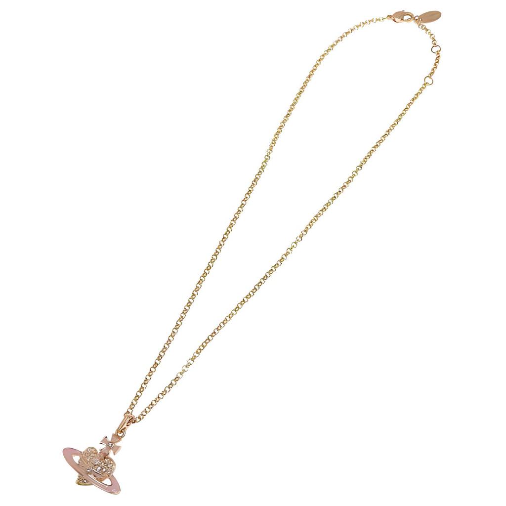 VIVIENNE WESTWOOD Reverse Heart Saturn Design Necklace Unisex Necklace Rose-Gold Pink 6302039O02G433