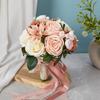Sophisticated Rose Bouquet with Silky Florals Handheld Bridal Silk Hand Flower Elegant Wedding Ceremony Decoration