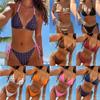 Polka Dot Print Sexy Triangle Cup Tie Side Two Piece Bikini Set Elegant For Beach Wear