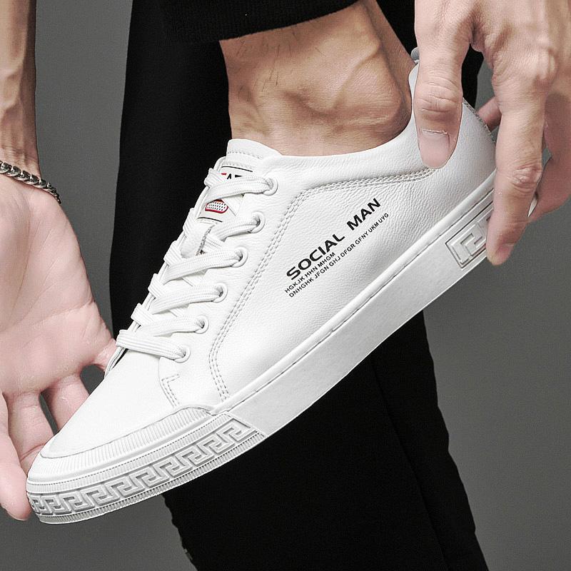 Trendy Brand Men's Genuine Leather Casual Shoes Outdoor Sports Shoes Men's Commuting Work Shoes High-quality Small White Shoes