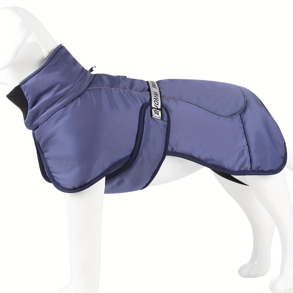 Thick Winter Dog Jacket for Large Dogs - Waterproof Windproof Reflective Coat with Adjustable Straps & Snap Buttons, 100% Polyester