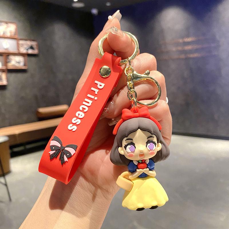 Cartoon Princess Elsa Cute Keychain Snow White Doll Schoolbag Pendant Exquisite Girl Pendant Keychain large