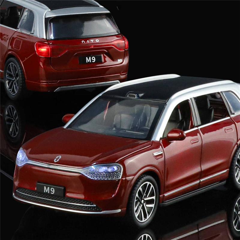 1/32 AITO M9 SUV Alloy New Energy Car Model Diecasts Metal Luxy Vehicles Car Model Simulation Sound and Light Childrens Toy Gift