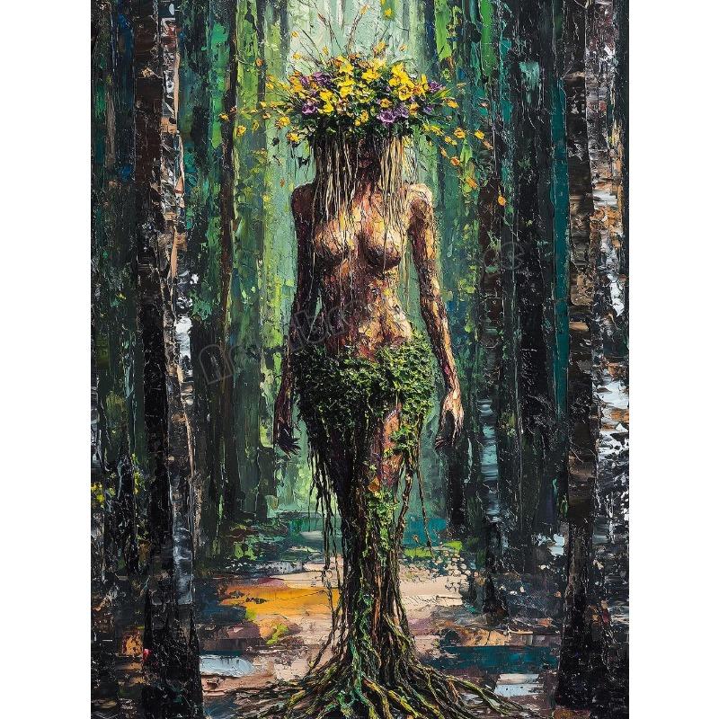 Dark Goddess Gaia/Hecate Greek Mythology Norse Witch Magic Gothic Fantasy Poster Canvas Painting Wall Art Pictures Home Decor