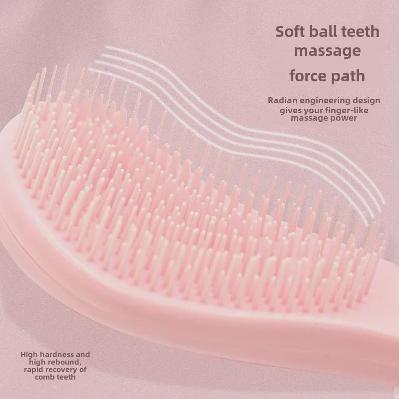 Princess Style Airbag Comb for Long Curly Hair, Anti-Knot Massage Portable Comb