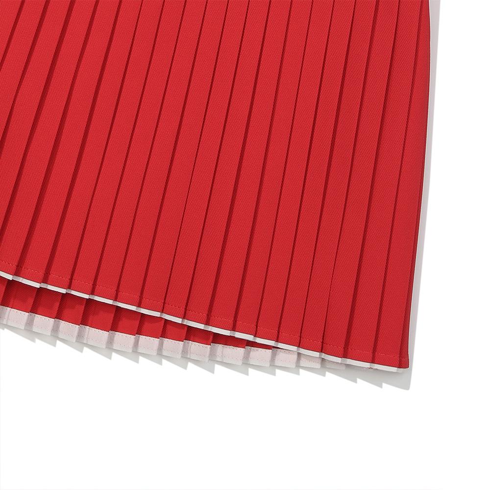 MALBON GOLF Wide Waistband Fine Pleated Skirt Red (Woman)