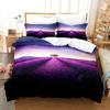 Lavender Bedding Duvet Cover +pillowcases Pastoral Village Purple/ Field Comforter Cover Sets 2/3 Pcs Microfiber Bed Set King