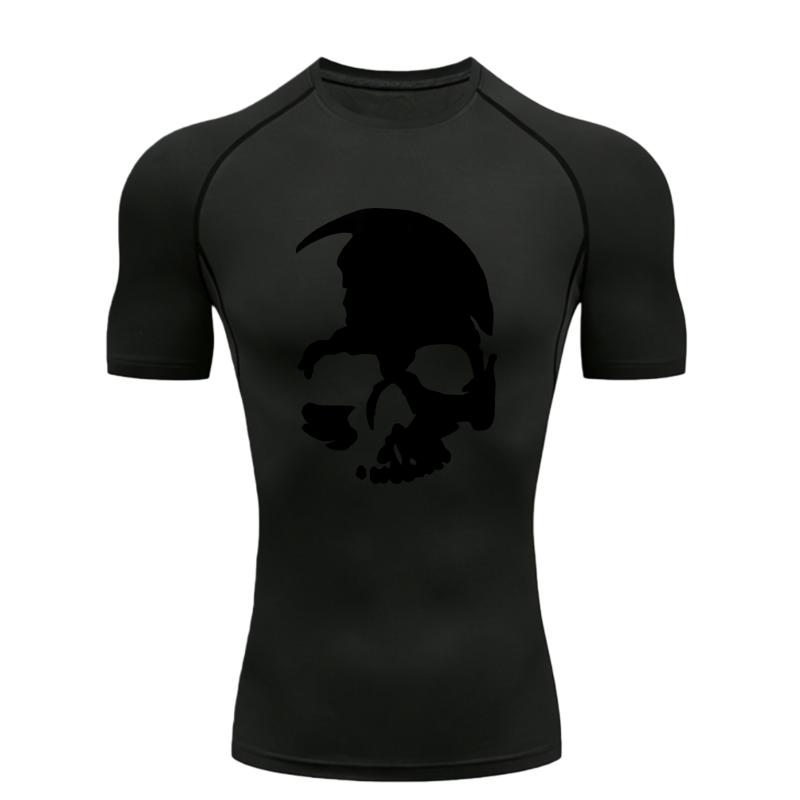 Skeleton Men's Sports T-shirt for Fitness Training Fitness Compression Men's Training T-shirt  Workout T-Shirt
