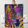Close-up of Colorful Animals Digital-printed Polyester Bedroom Velvet Flannel Soft Sofa Cover Blanket Fleece Sofa Cover Blankets