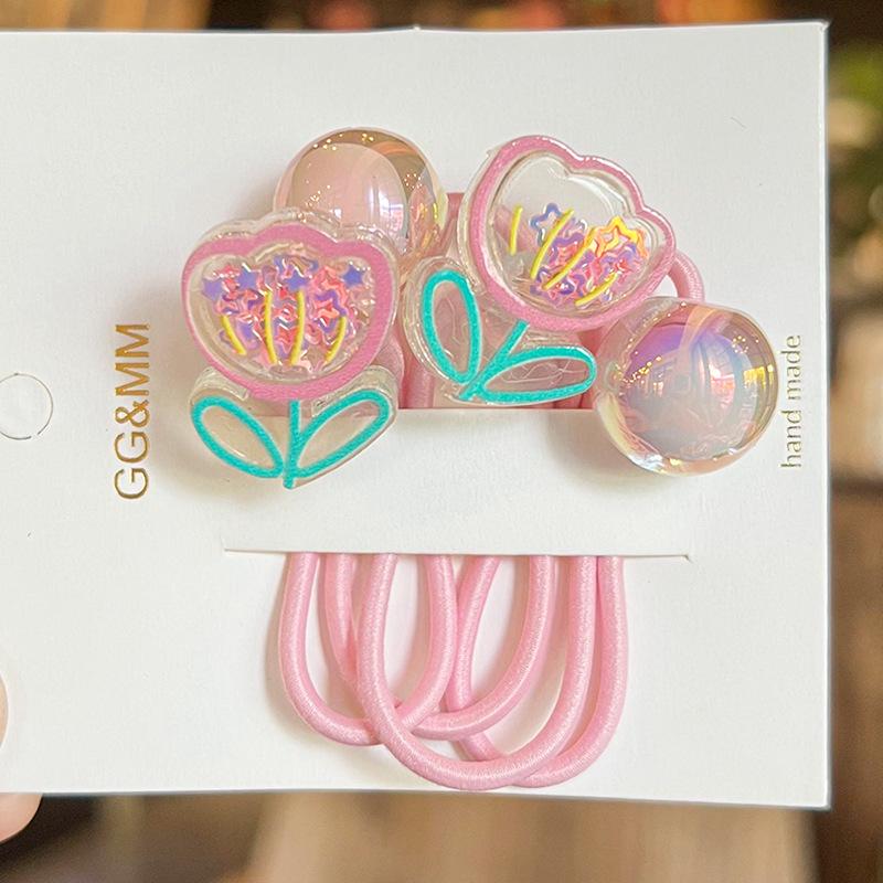 2PCS New Cute Broken Diamond Colored Bow Princess Headwear Kids Elastic Hair Bands Children Hair Ropes Girls Hair Accessories