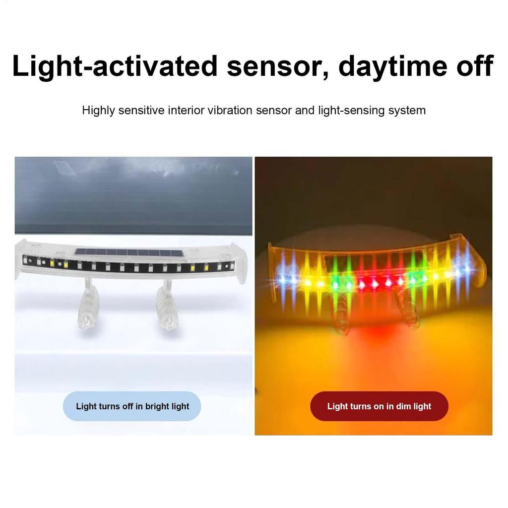 Tail Light For Vehicles All-Weather Safe Driving Solar Powered Tail Light For Car For Sedan Truck RV Night Riding Commuting