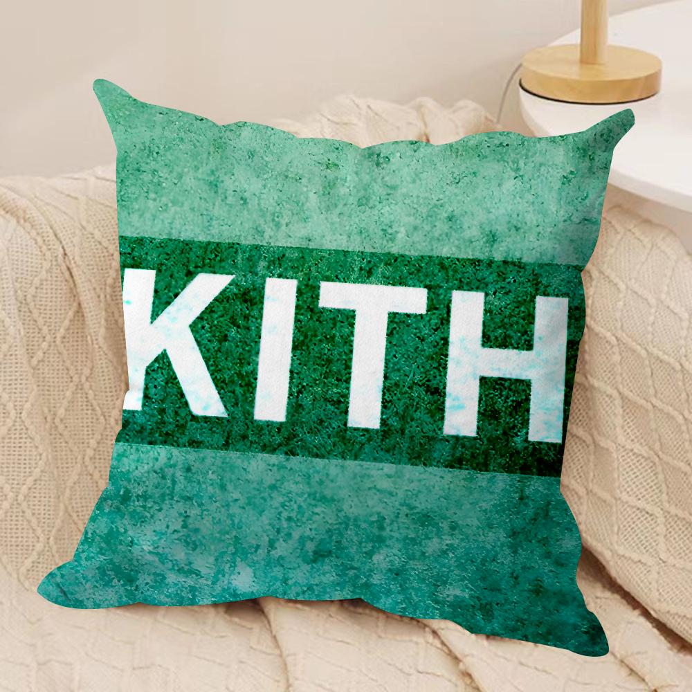 Classic Logo KKITH Cushion Cover Short Plush Doublesided Print Square Throw Pillow Covers Sofa Home Cushion Decor