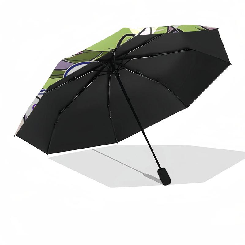 1pc Green Hair Anime Girl Outdoor Umbrella - Automatic Opening/Closing, Portable 3-Fold Design, 8-Bone Iron Frame, Perfect Gift for Fans, Travele
