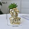 Creative Golden Skull Flower Pot Succulent Pot Ceramic Planter Home Decor Desktop Ornaments Bonsai Plant Pot Garden Decoration