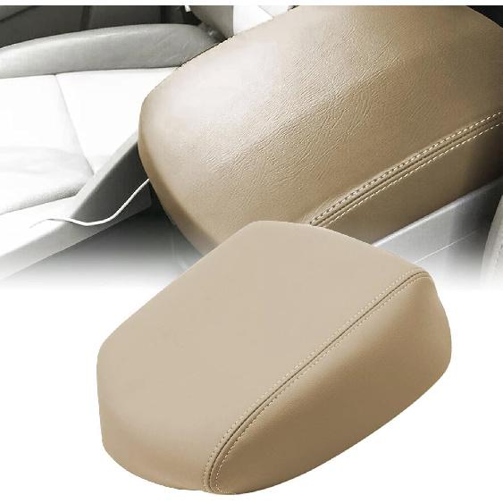 SecosAutoparts Center Console Lid Cover Replacement Leather Armrest Cover Gray Compatible with Honda Pilot 2009 2010 2011 2012 2013 2014 2015,