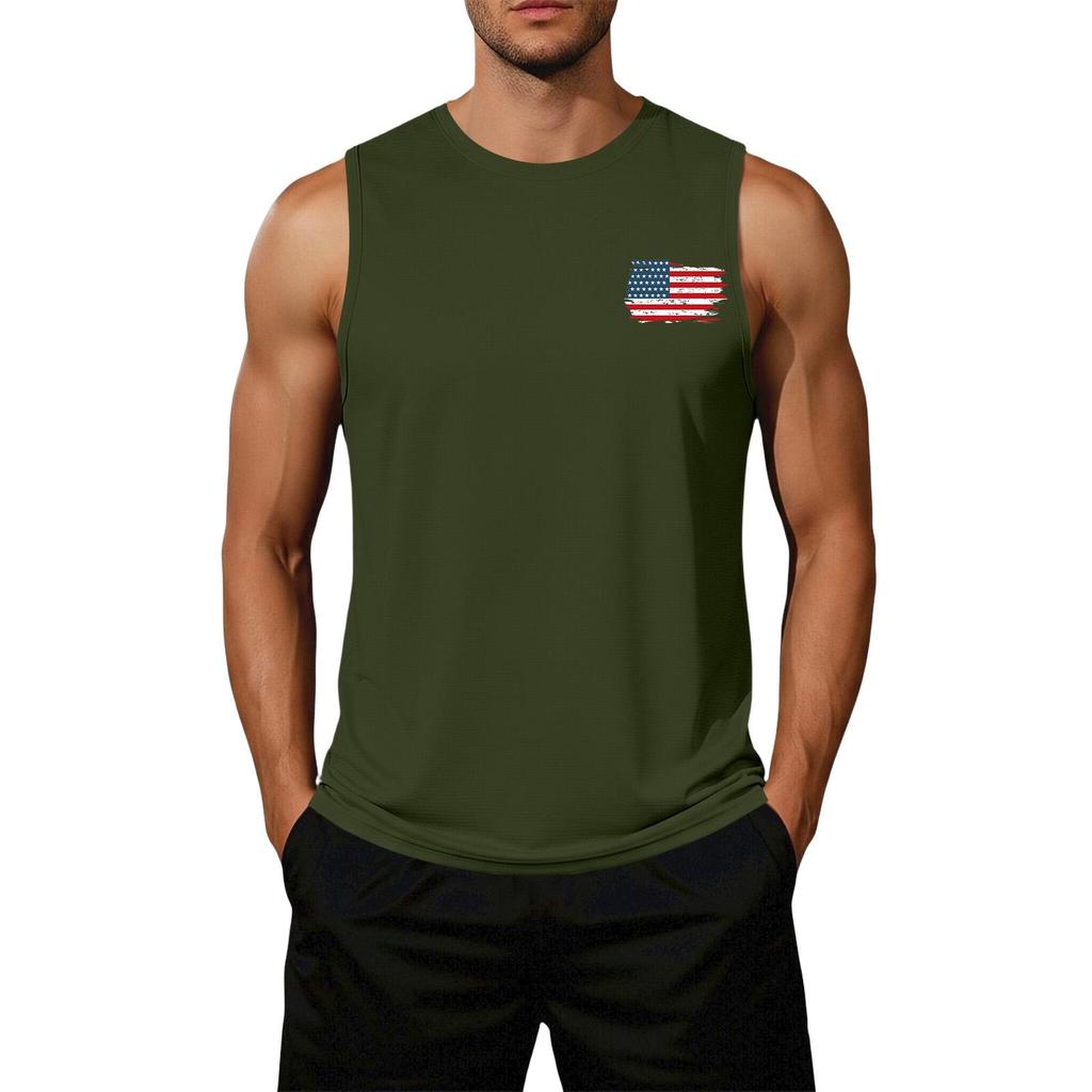 Men's Loose Fit Sleeveless Casual Tank Top with Flag Print 250 Years America Graphic Soft Lightweight Summer Muscle Shirt