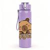 1PC Copy Bear Cute Cartoon Bear Print 750ml Color Plastic Sports Water Bottle Leakproof Flip Straw Lid Suitable for Sports Office Home Use