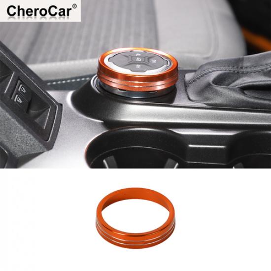 Orange 4WD Four-wheel Drive Knob Ring Cover for Ford Bronco + Aluminum Alloy