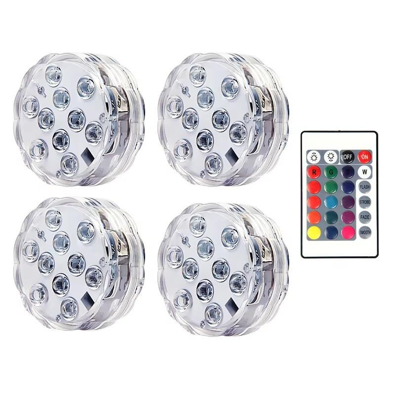 Underwater Lights LED Submersible Pool Lights Rechargeable 200FT Remote Control Swimming Pool Light with Timer Color Changing