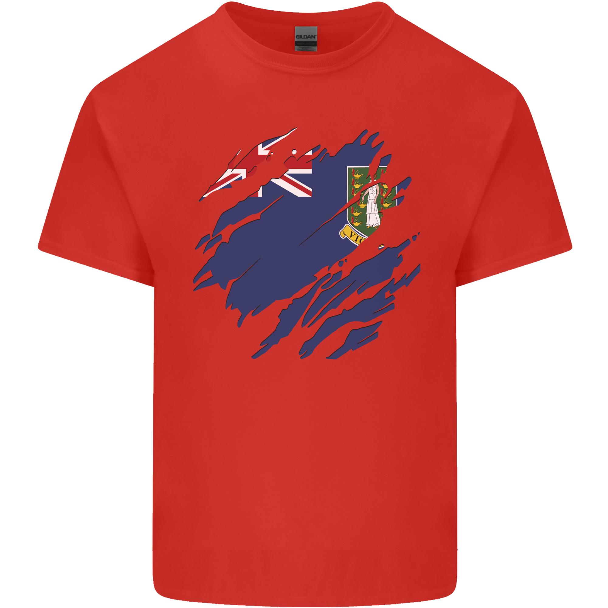 Torn Flag Virgin Islands UK Unisexs Light Cotton TShirt S