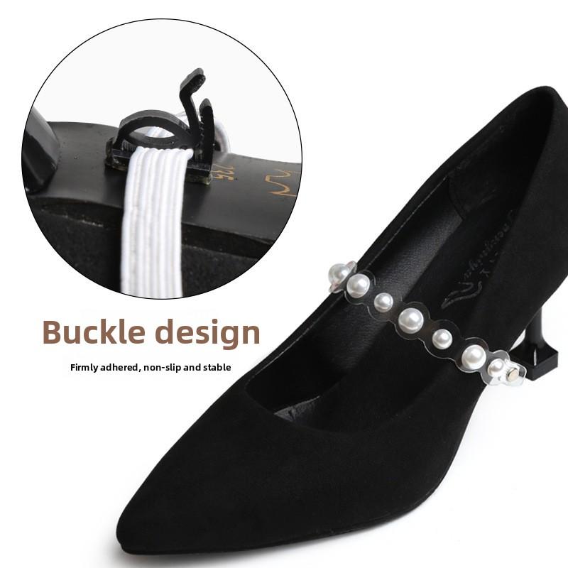 Transparent Pearl Bundle Shoelaces High Heels Anti-heel Not Heel Invisible Installation-free Elastic Elastic Fixed Shoelaces