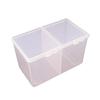 Transparent Acrylic Dual-Compartment Nail Art Storage Box for Cotton Pads and Swabs