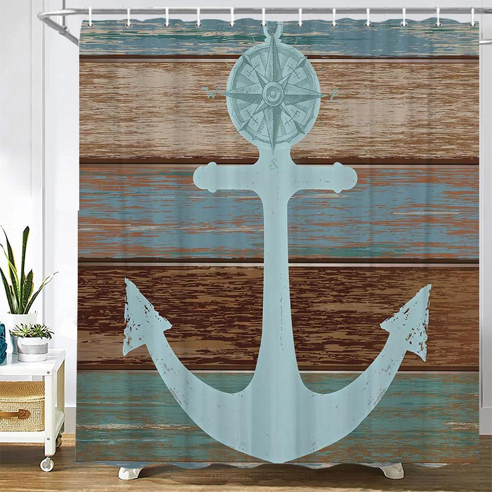 1 pc Cartoon ocean patterned polyester shower curtain waterproof fabric, partition bathroom curtain for,decoration bath curtain