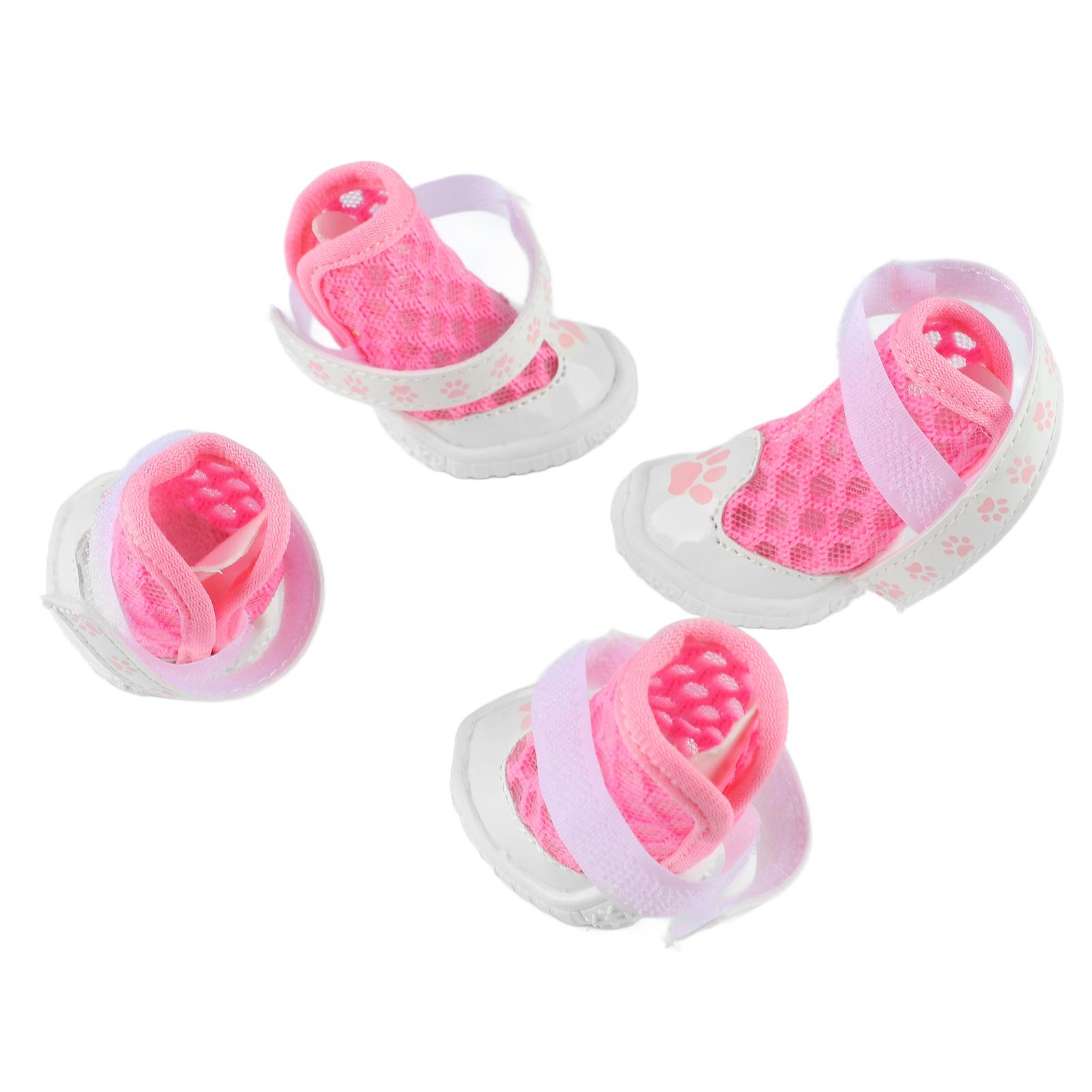 

4pcs Dog Booties Fashionable Breathable Mesh Lightweight Slip Resistance Dog Protector for Outdoor Walking