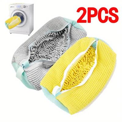 1/2PCS Shoe Washing Bag Reusable Zipper Laundry Bag 360° All-Around Cleaning Sports Shoes Dirt Removal Shoe Cleaning Bag