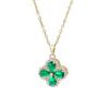 Violet Rhinestone Four-Leaf Clover Titanium Necklace for Women - Elegant, Versatile Clavicle Chain, Luxe Accessory
