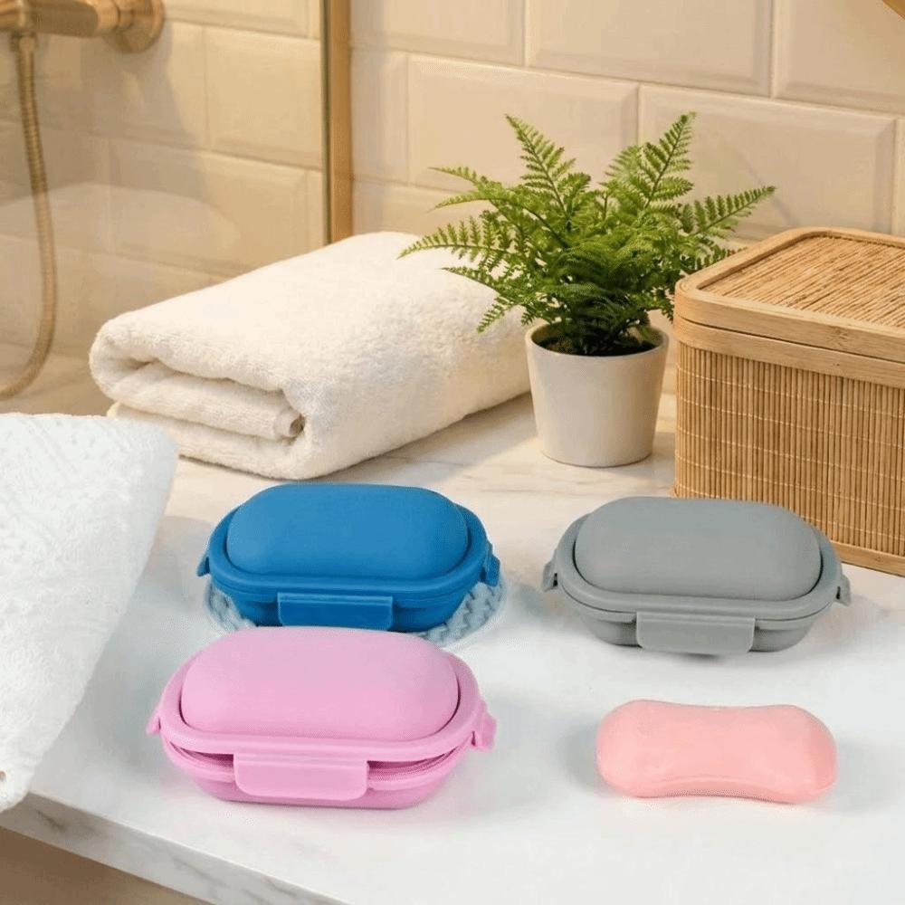 Leak Proof Soap Container Silicone Sealed Soap Box Multifunction Soap Holder Bathroom