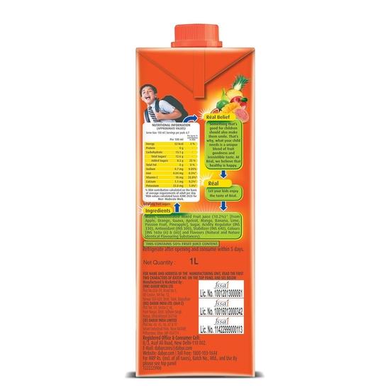 Dabur Real Fruit Power Mixed Fruit Juice 1L| No Added Preservatives
