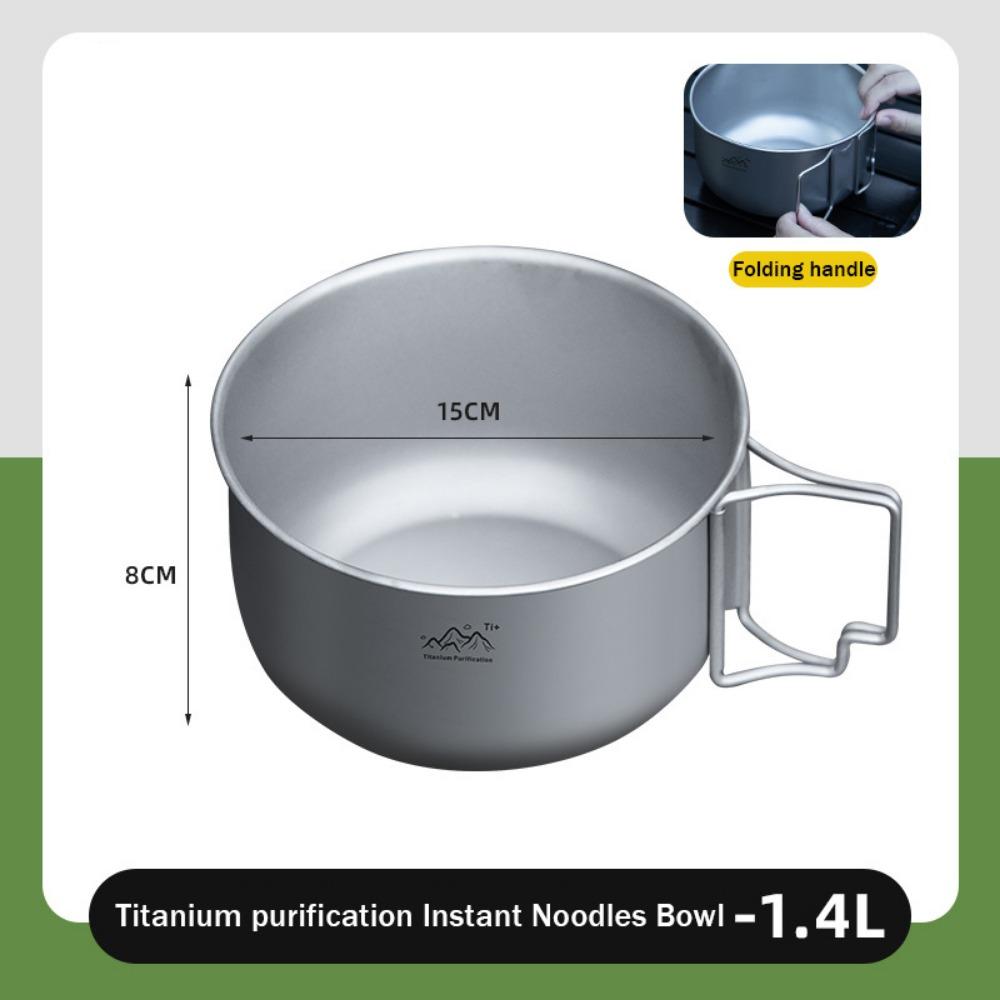 Titanium Alloy Camping Pot Backpacking Cooking Noodles Bowl Compact Collapsible Soup Pot Camping