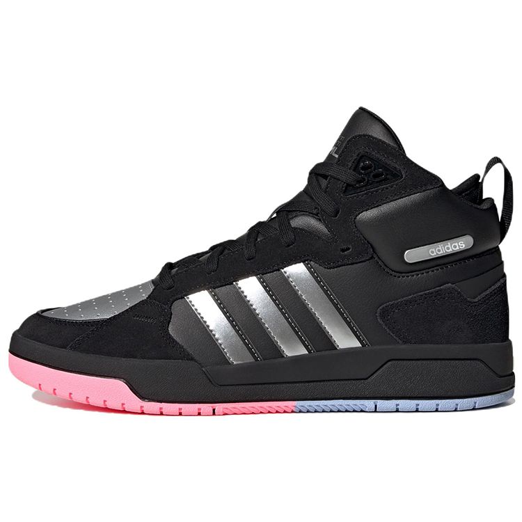 Adidas Neo 100Db Mid Comfortable Trendy Lightweight Durable Non-Slip High-Top Skate Shoes Unisex Skate Shoes Black Silver ID1841