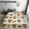 Custom Highland Cow Blanket Sunflower Floral Design Personalized Name Fleece Throw All Season Soft Warm Bedding Home Decor Gift
