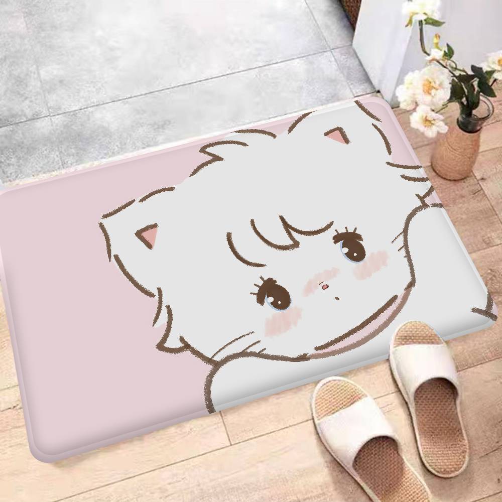 Cute Cartoon Mikko Cat Bathroom Mat Anti-slip Absorb Water Long Strip Cushion Bedroon Mat Hotel Decor Mat