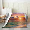 Tropical Ocean Sunrise Printed Blanket for Sofa Bed Travel Camping Living Room Office Conditioning Blanket for All Seasons Gifts