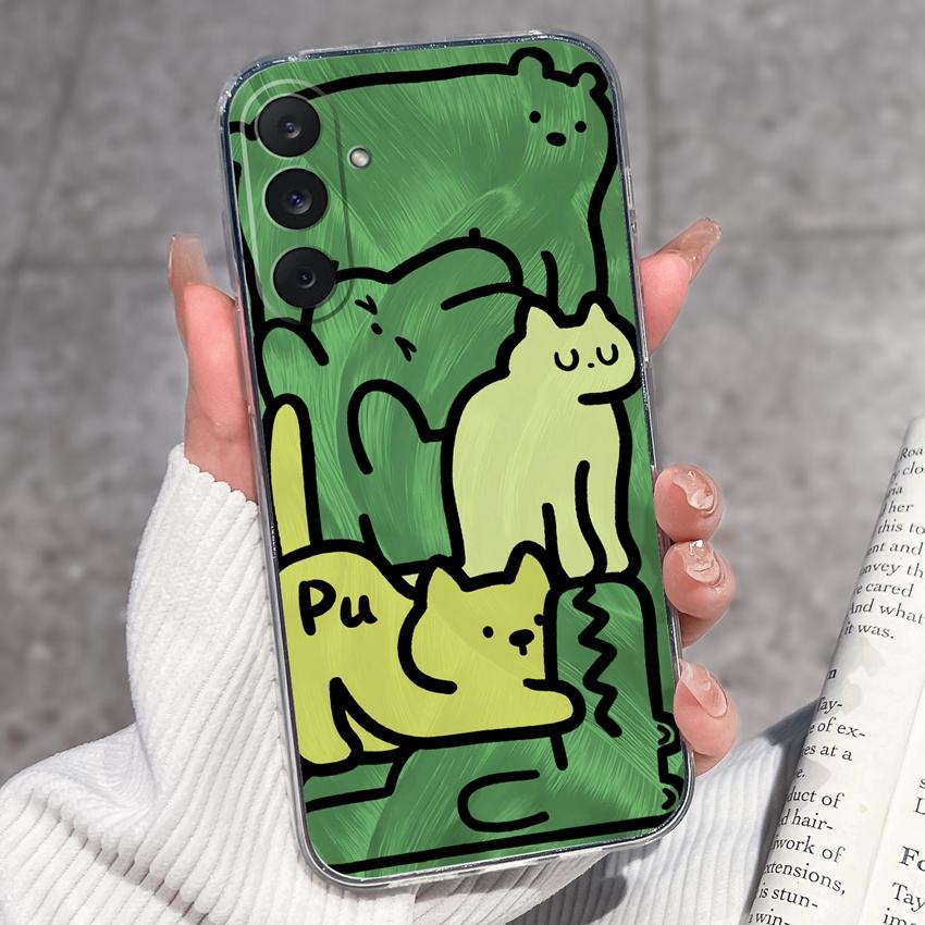 Cover Trasparenti per Telefono Per Samsung M36 M35 M34 M33 M32 M31 M30 M80s M60s M62 M56 M54 M53 M51 Modello Rana Felice Custodia Protettiva Morbida in TPU Per Guscio Samsung