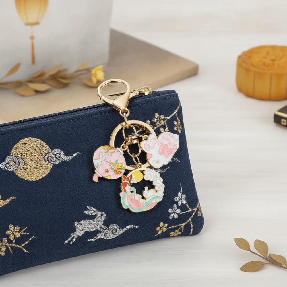 Enamel Metal Metal Key Ring Cartoon Design Enamel Pendant Rabbit Key Chain  Backpack Decor