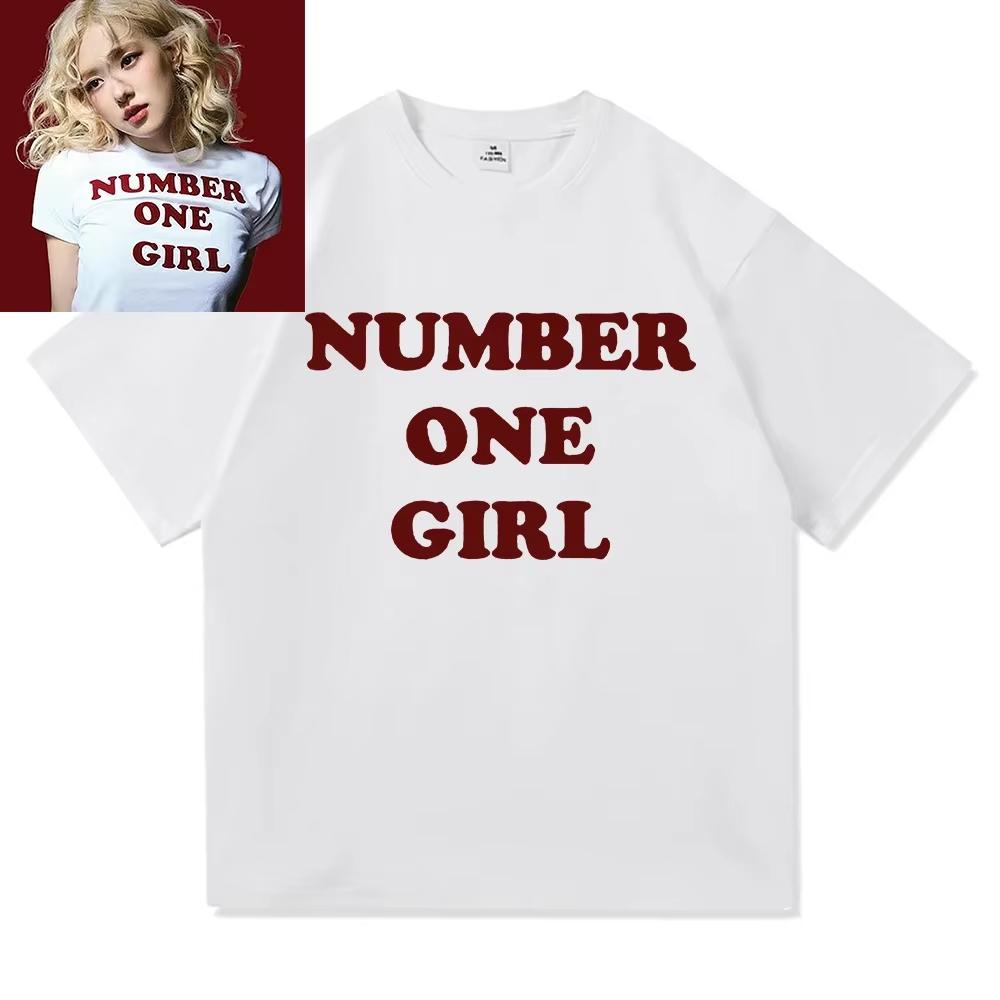 Rosé New Album Number One Girl Same T Shirt Menwomen Clothing Harajuku Tops Y2k High Quality Suitable For Both Men And Women