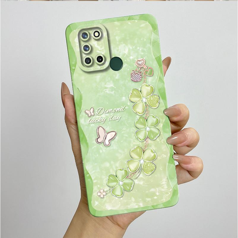Phone Case For Realme 7I RMX2103 C17 Shockproof Case For Realme C17 Pretty Flowers Liquid Soft Silicone Back Cover Bumper Fundas