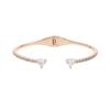 2025 New Arrived Women Wedding Jewelry Open Adjusted Size Micro Paved CZ Fashion Heart Shape Bangle Bracelet